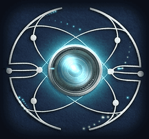 Animated technology lens representing connected security systems